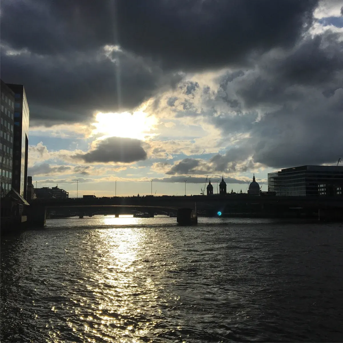 River Thames at sunset in London; river context for a dinner cruise