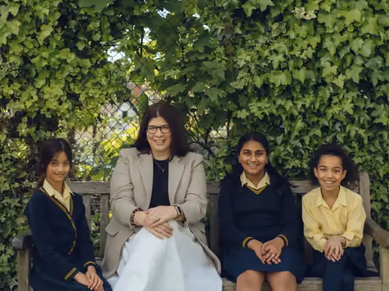 Pupils and teacher at South Hampstead High Junior School