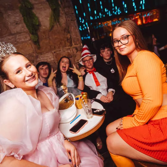Costumed partygoers in the promotional photograph supplied for Halloween House Party at DUO Clapham