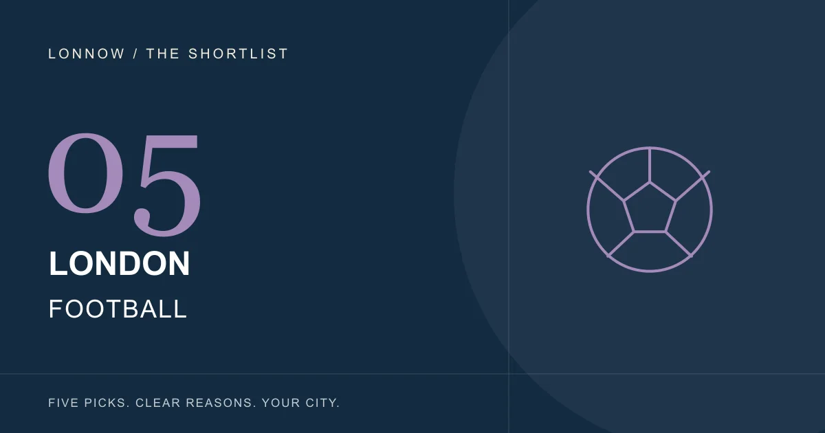 LONNOW Top 5 London football clubs editorial graphic
