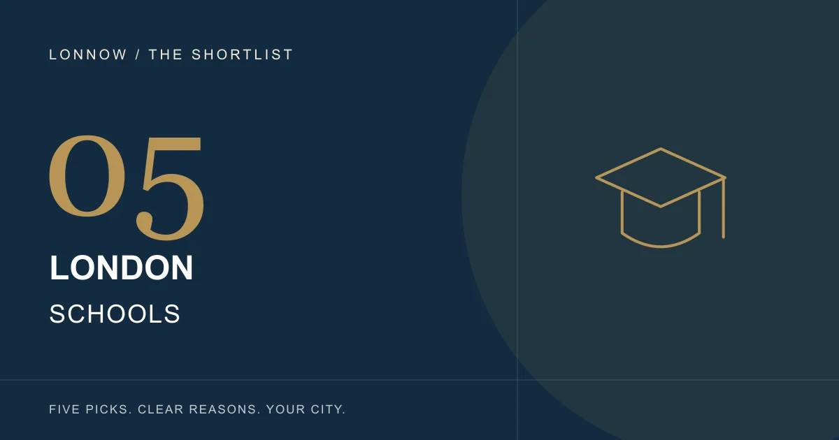 LONNOW Top 5 London schools editorial graphic
